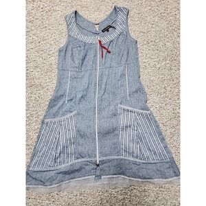 Jane & John Women's Dress Size Small Sleeveless Linen Chambray Full Zip‎ Turkey